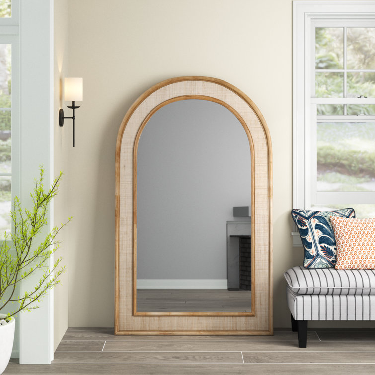 Kenta Rattan Arch Floor Mirror Birch Lane